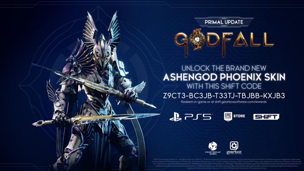 Godfall SHiFT código Ashengod Phoenix Skin