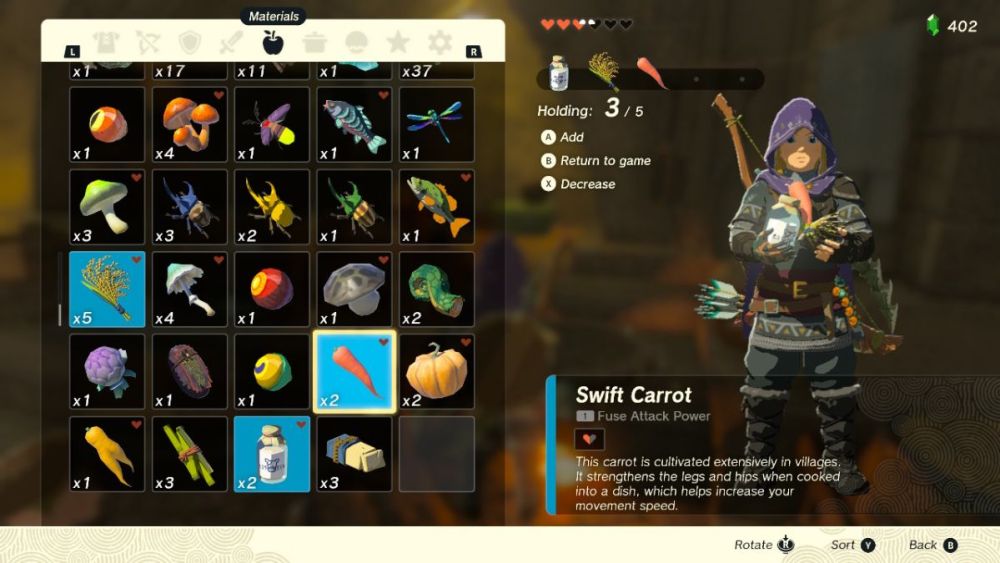 Cómo hacer papilla de verduras en Zelda: Tears of the Kingdom