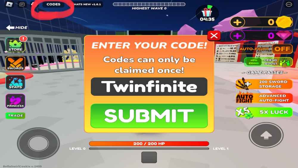 Códigos de Anime Blade Universe Simulator