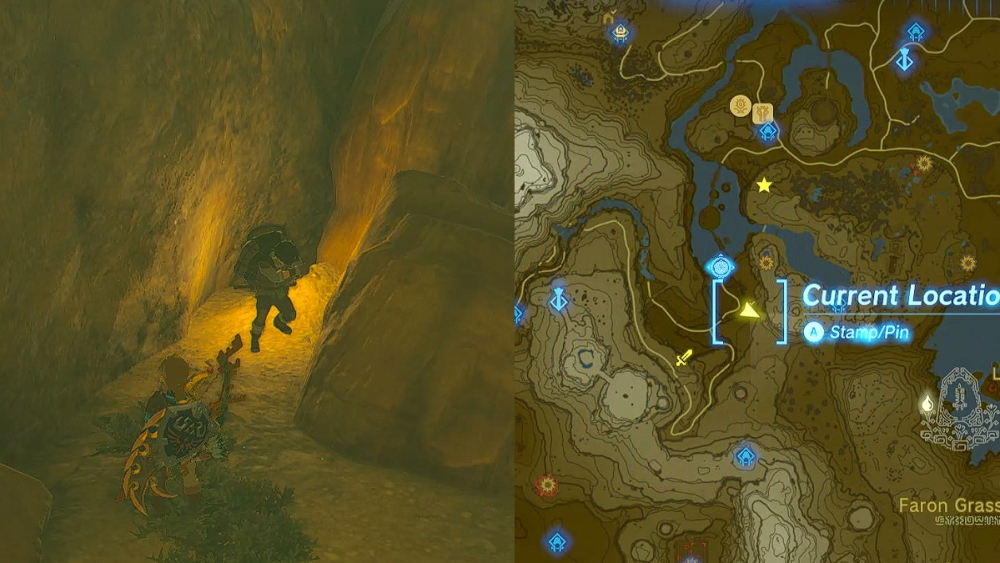 La ubicación de la primera persona desaparecida en Disaster in Gerudo Canyon quest en Zelda TOTK.