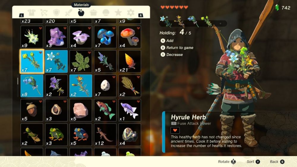 Cómo hacer abundantes verduras silvestres fritas en Zelda: Tears of the Kingdom