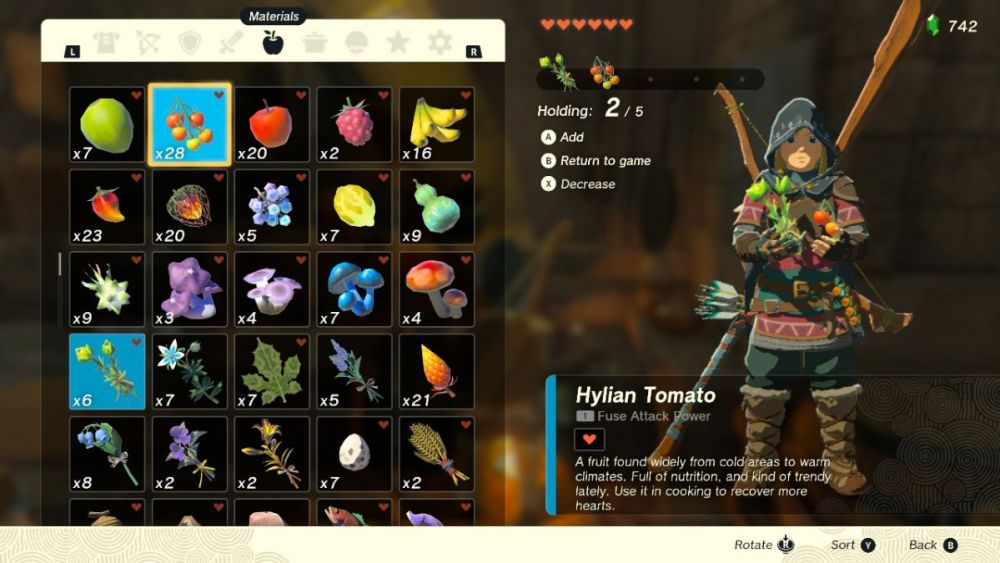 Cómo hacer tomates al vapor en Zelda: Tears of the Kingdom