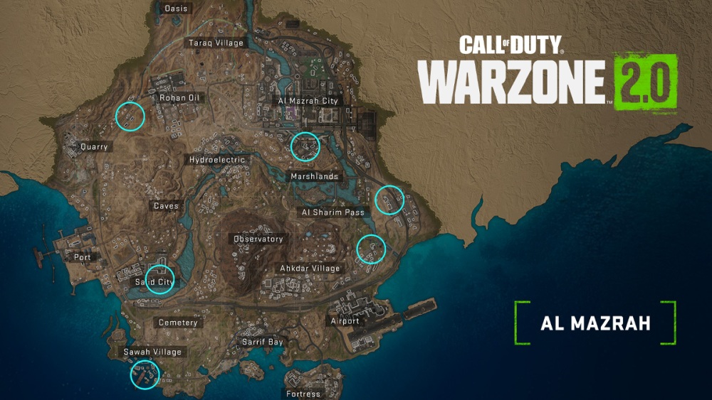 Ubicaciones de hospitales en el mapa de Warzone DMZ Al Mazrah