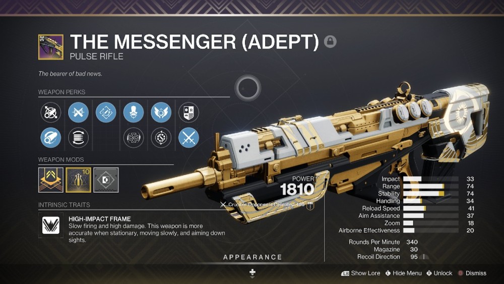 Rifle de pulso legendario de Destiny 2