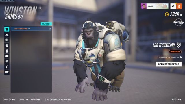 Skin Technicien de laboratoire Winston dans Overwatch 2