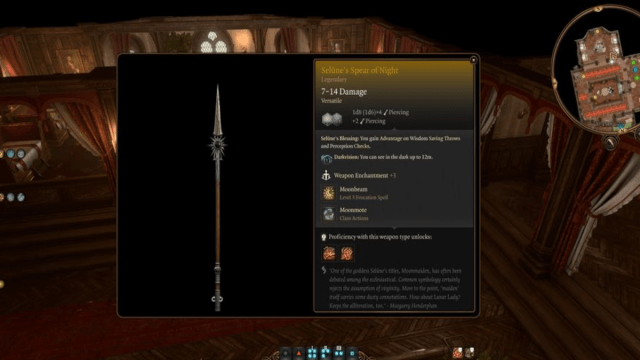 Baldur's Gate 3 quelle est l'arme de Selune's Spear of Night