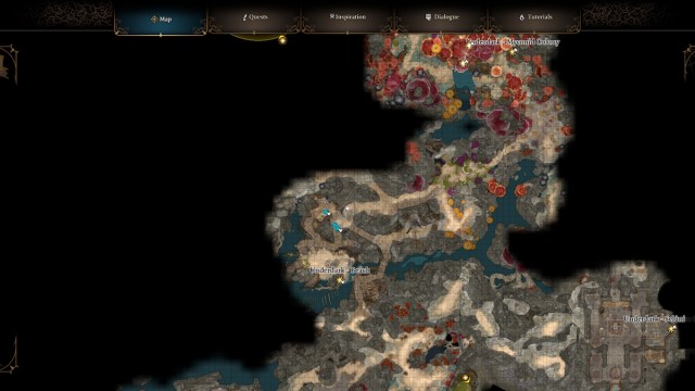 proteger círculo myconid underdark bg3 mapa ubicación playa