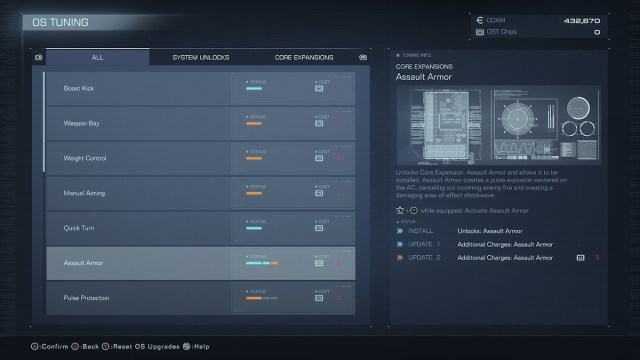 Ajuste del sistema operativo Armored Core 6 Ac6