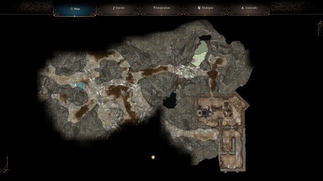 Ubicación del mapa de la cueva de búsqueda de amatista oscura de Baldur's gate 3