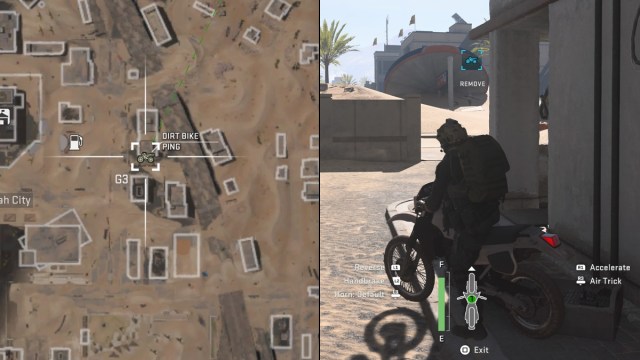 Dirt Bike en Al Mazrah para DMZ Courier Mission