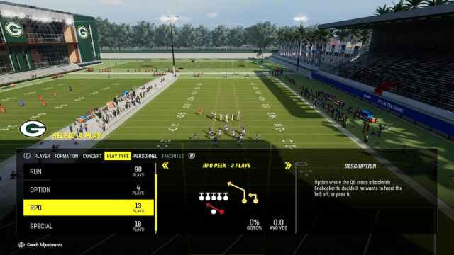 Tipo de juego de formación RPO Madden 24