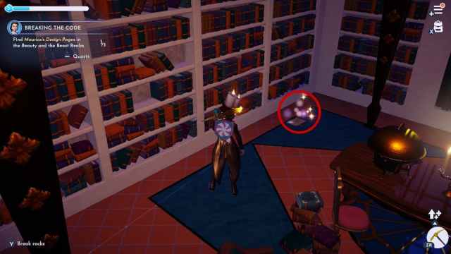 Biblioteca de La Bella y la Bestia en Disney Dreamlight Valley