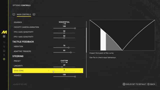 Una buena configuración de la zona muerta es crucial en The Crew Motorsport