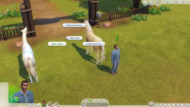 Usando el truco Make Happy en Los Sims 4: Rancho de Caballos