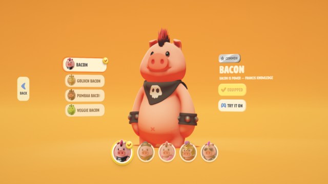 Party Animals qui est le personnage de Bacon