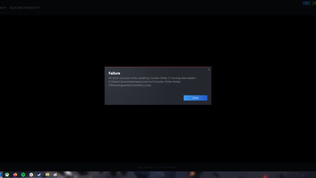 falta error ejecutable en Counter-Strike 2 CS2