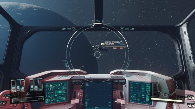 Transporte blindado Starfield Deimos en órbita