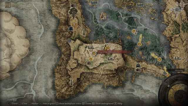 Mapa del anillo de Elden donde se encuentra Albus