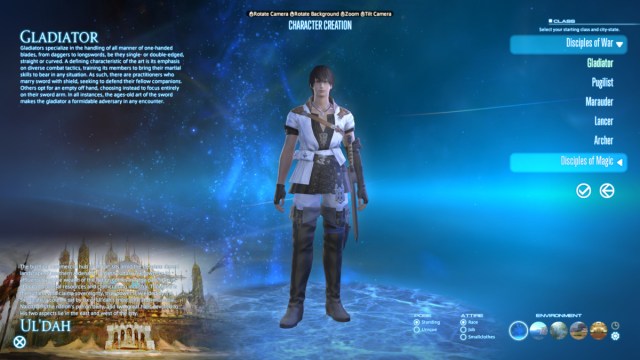 Final Fantasy 14 comment choisir une classe de départ