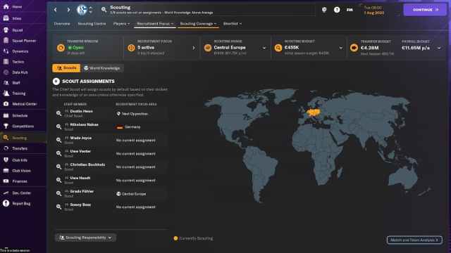 Misiones de exploración en Football Manager 24