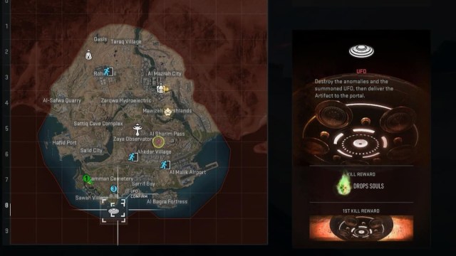 Ubicaciones de ovnis en Warzone y DMZ Operation Nightmare