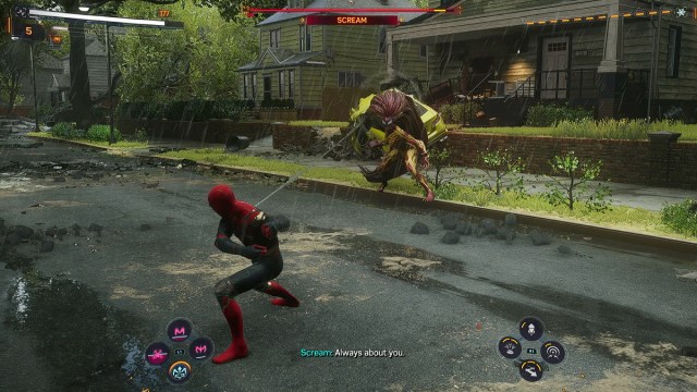 Lucha contra el jefe Scream en Spider-Man 2. 