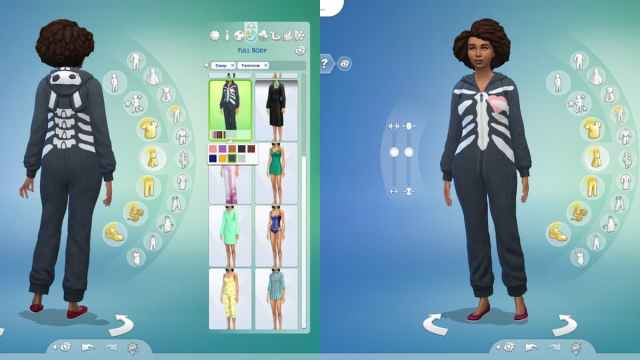 Traje de esqueleto en Los Sims 4