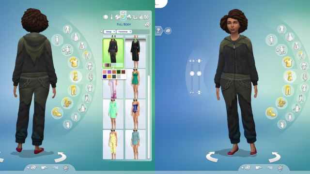 Combinación de verde oscuro y negro en Los Sims 4