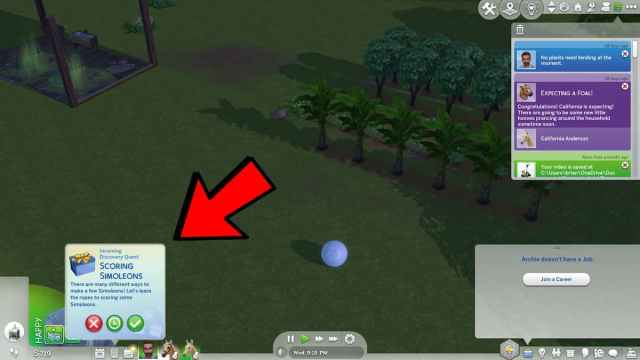 Acepta una misión de descubrimiento de Los Sims 4