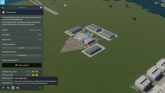 Cómo vaciar un vertedero en Cities Skylines 2