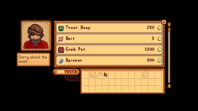 Sopa de trucha de Stardew Valley Willy Store