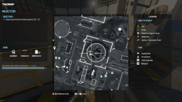 Mapa táctico del reactor MW3.