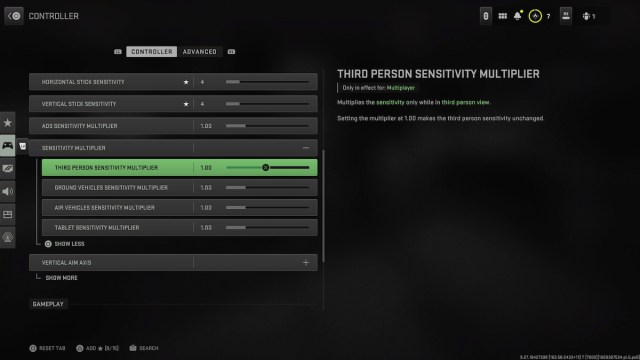 Configuración de sensibilidad de Call of Duty Modern Warfare 3 MW3