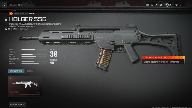 Fusil de asalto Holger 556 en MW3