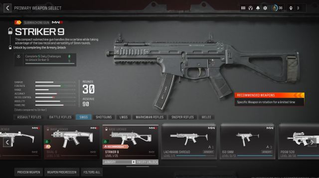 Arma STRIKER 9 MW3