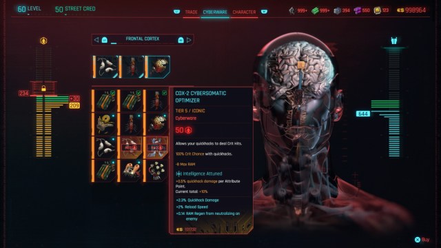 Cox-2 Cybersomatic Optimizer Cyberware de Cyberpunk 2077