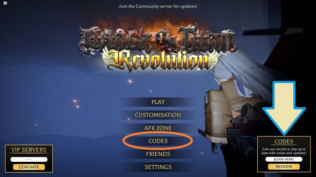 cómo-usar-códigos-roblox-en-attack-on-titan-revolution