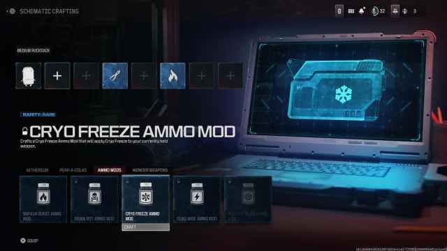 Esquema de elaboración del mod Cryo Freeze Ammo en Modern Warfare 3 Zombies