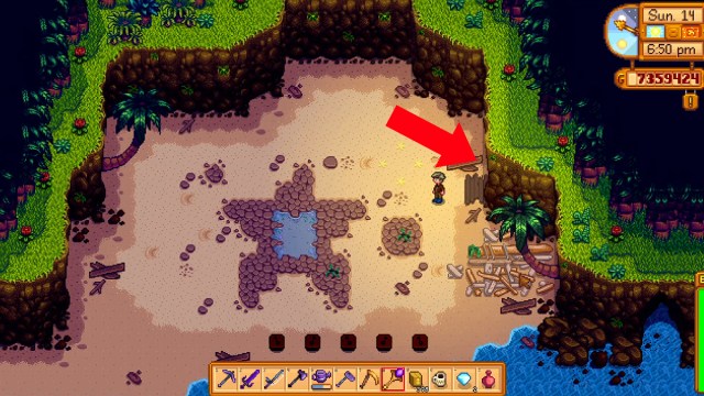 La entrada a Pirate Cove en Stardew Valley.