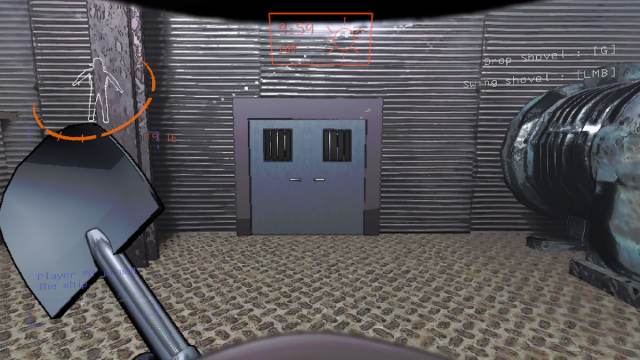 Una captura de pantalla del ingreso a Lethal Company mientras sostiene una pala.