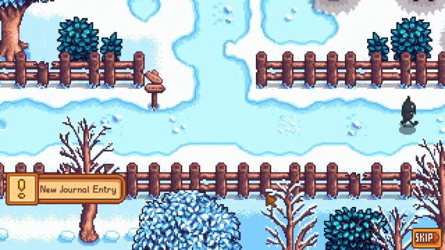 Stardew Valley, un misterioso hombre sombra de parada de autobús invernal