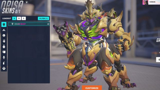 Le skin Grande Bête d'Orisa dans OW2.