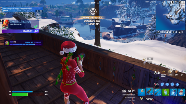 Krampus derrotado en Fortnite