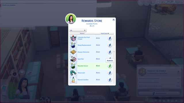 Tienda de recompensas en Los Sims 4