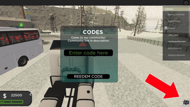 Cómo canjear códigos en Roblox Truck Simulator.