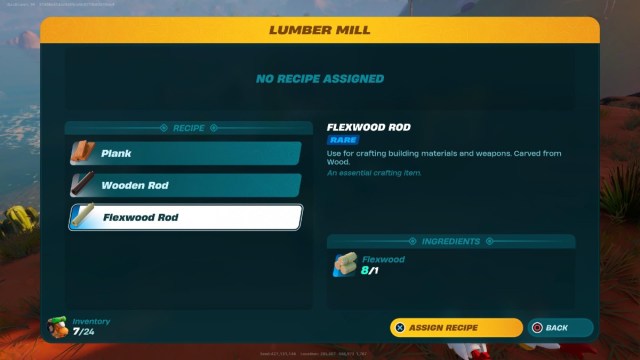 La receta de Flexwood Rod en LEGO Fortnite.