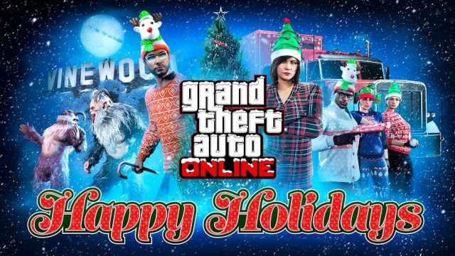 Tarjeta de Navidad de GTA Online.