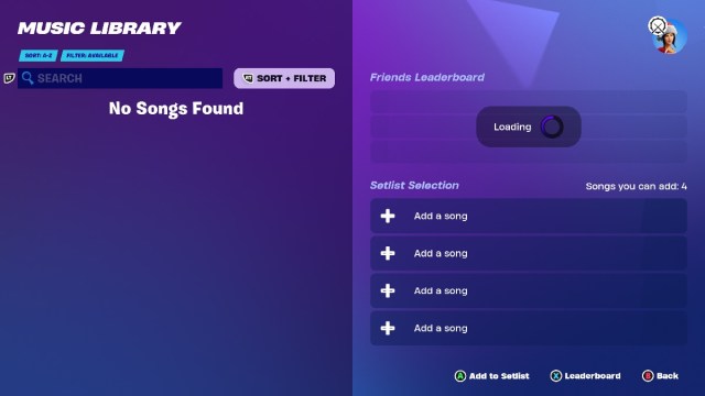 no se encontraron pistas canciones festival fortnite