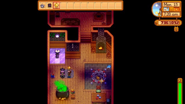 Dale esencia solar al mago de Stardew Valley.