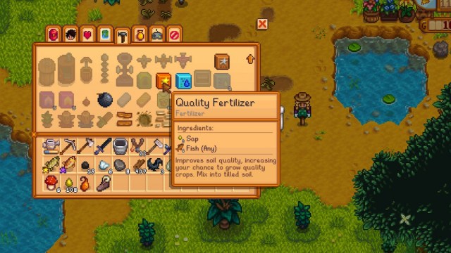 fertilizante para lucio de calidad de Stardew Valley